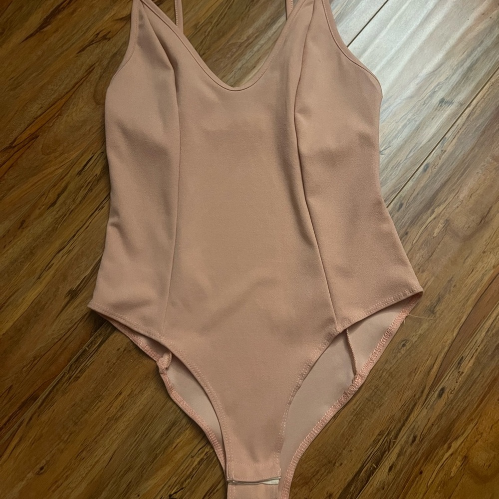 Love Culture Pink Bodysuit with Plunging Neckline
